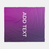 紫のグラデモダンーションと編グラデーション集可能な白色文字 フリースブランケット (正面(横))