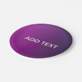 紫のグラデモダンーションと編グラデーション集可能な白色文字 ペーパープレート (アングル)