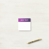 紫のグラデモダンーションと編グラデーション集可能な白色文字 ポストイット (デスク上)