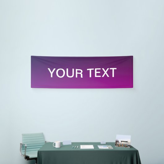 紫のグラデモダンーションと編グラデーション集可能な白色文字 横断幕 (トレードショー)