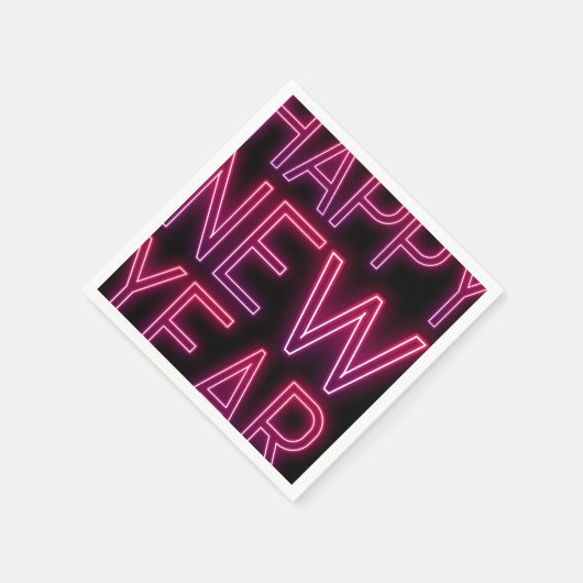 紫のグラデーションの新年を拡大表示 スタンダードカクテルナプキン (角)