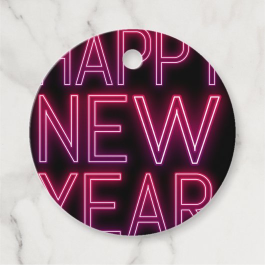 紫のグラデーションの新年を拡大表示 フェイバータグ (正面)