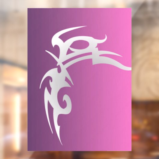 紫のグラデーションの白いタトゥープリント ウィンドウサイン (シート2)