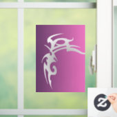 紫のグラデーションの白いタトゥープリント ウィンドウサイン (ホーム)