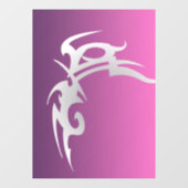 紫のグラデーションの白いタトゥープリント ウィンドウサイン (シート)