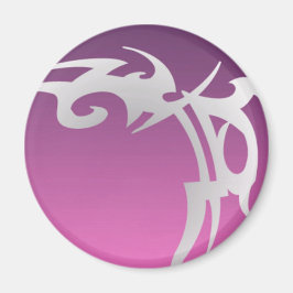 紫のグラデーションの白いタトゥープリント マグネット