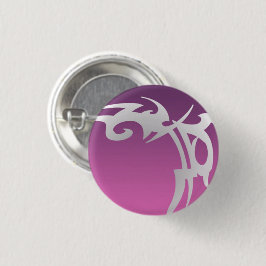 紫のグラデーションの白いタトゥープリント 缶バッジ