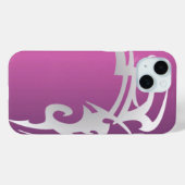 紫のグラデーションの白いタトゥープリント Case-Mate iPhoneケース (裏面 (横))