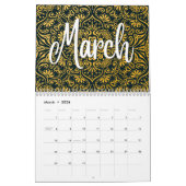 紫のグラデーションカラフルクリスマスの新年 カレンダー (3月 2026)