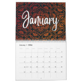 紫のグラデーションカラフルクリスマスの新年 カレンダー (1月 2026)