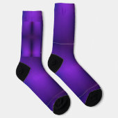 紫のグラデーションソックス 黒のつま先とカフ付き ソックス (右)