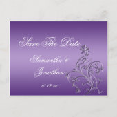 紫のグラデーションフローラが渦巻く 案内ポストカード (正面)