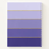 紫のグラデーション色ブロックパーソナライズされた ノートブック (裏面)