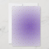 紫のグラデーション金ゴールドハート 招待状 (裏面)