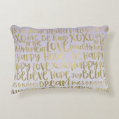 紫のグラデーション金ゴールド感動的語 アクセントクッション (正面)