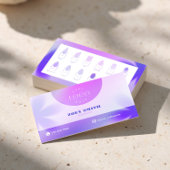 紫のグラデーション頭が切れるカード(爪、 ネイル技術者およびサロン用) 名刺