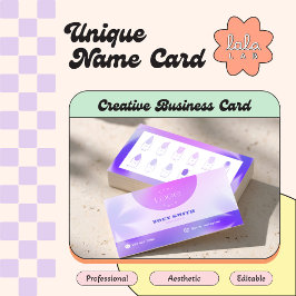 紫のグラデーション頭が切れるカード(爪、 ネイル技術者およびサロン用) 名刺