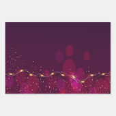 紫のグラデ素朴ーション金ゴールドネオン照明プレゼント ラッピングペーパーシート (正面3)