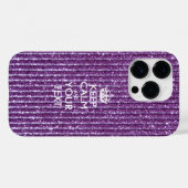 紫のグラマーは保落ち着いてテキストを持つ Case-Mate iPhoneケース (裏面 (横))