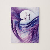 紫のグランジハート ジグソーパズル (縦)