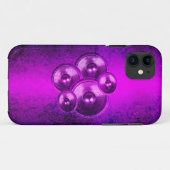 紫のグランジ壁の音楽スピーカー Case-Mate iPhoneケース (裏面(横))