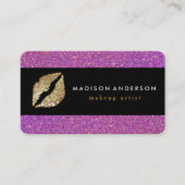 紫のグリアシックな金ゴールド唇 – メイクアップアーティスト 名刺 (正面)