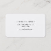 紫のグリアシックな金ゴールド唇 – メイクアップアーティスト 名刺 (裏面)