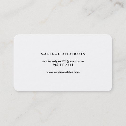 紫のグリアシックな金ゴールド唇 – メイクアップアーティスト 名刺 (裏面)