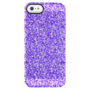 紫のグリッターとスパークルスパターンの背景 クリア iPhone SE/5/5sケース