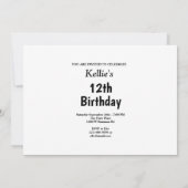 紫のグリッターとメッセージ誕生日招待状 招待状 (裏面)