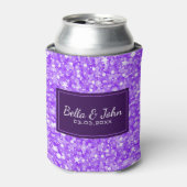 紫のグリッターと白い火花 缶クーラー (缶正面)