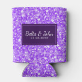 紫のグリッターと白い火花 缶クーラー (裏面)