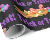 紫のグリッターにワームのトリックオアトリート ハロウィン ラッピングペーパー (ロールコーナー)