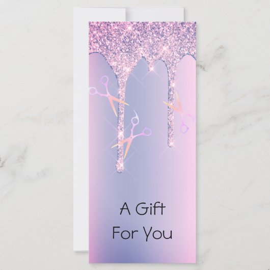 紫のグリッターはホログラフィックハサミの毛を乾かす (正面)