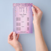 紫のグリッターはホログラフィックハサミの毛を乾かす チラシ (ハンドル)