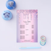 紫のグリッターはホログラフィックハサミの毛を乾かす チラシ (シングル)