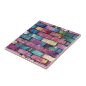 紫のグリッターれんが模様 タイル (側面)