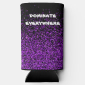 紫のグリッターオンブラックボーランスオールエース | スリム缶クーラー (裏面)