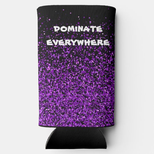 紫のグリッターオンブラックボーランスオールエース | スリム缶クーラー (裏面)