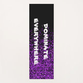 紫のグリッターオンブラックボーランスオールエース | ヨガマット (正面)
