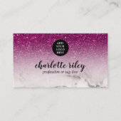紫のグリッターグラデーションのキュラシィあなたのロゴのガラスを追加 名刺 (正面)