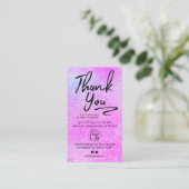 紫のグリッタースクリプトの写真のロ感謝していゴの順序 名刺 (スタンド正面)