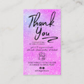 紫のグリッタースクリプトの写真のロ感謝していゴの順序 名刺 (正面)