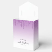 紫のグリッタードリップスバースデーパーティーのお願いボックス フェイバーボックス (オープン)