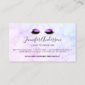 紫のグリッタードリップスメイクアップアーティストラッシュ 名刺 (裏面)