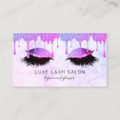 紫のグリッタードリップスメイクアップアーティストラッシュ 名刺 (正面)