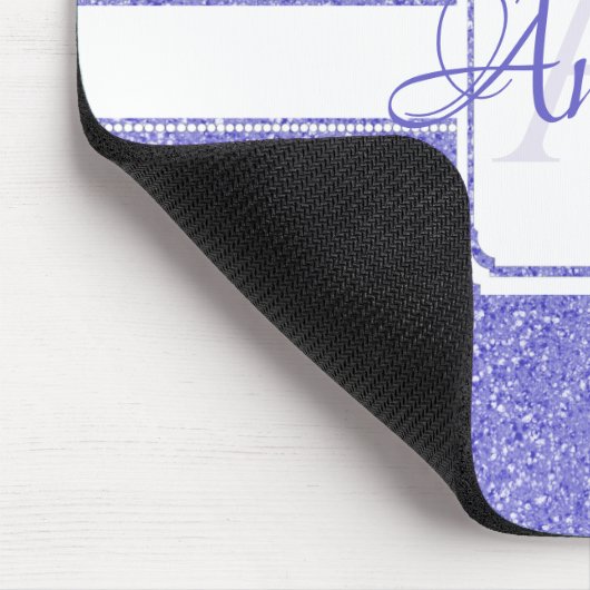 紫のグリッターパーソナライズされたマウスパッド マウスパッド (コーナー)