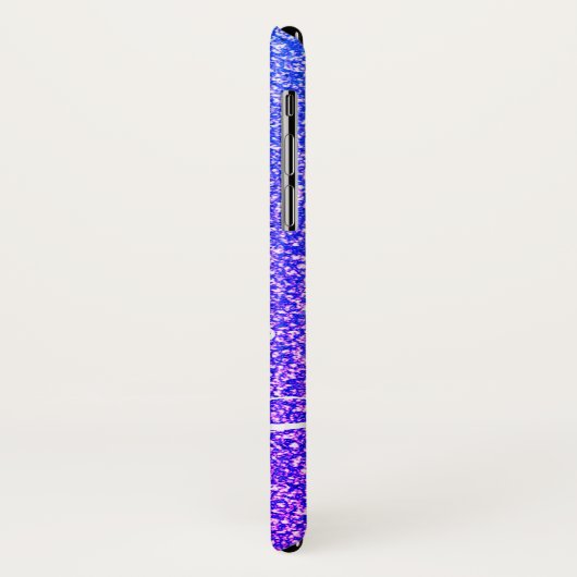 紫のグリッターパーソナライズされた名スクリプト Case-Mate iPhoneケース (裏面/左)