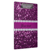 紫のグリッターフェイクとダイヤモンド クリップボード (右)