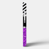 紫のグリッターブラックシェモノグラムのブロン Case-Mate iPhoneケース (裏面 / 左)